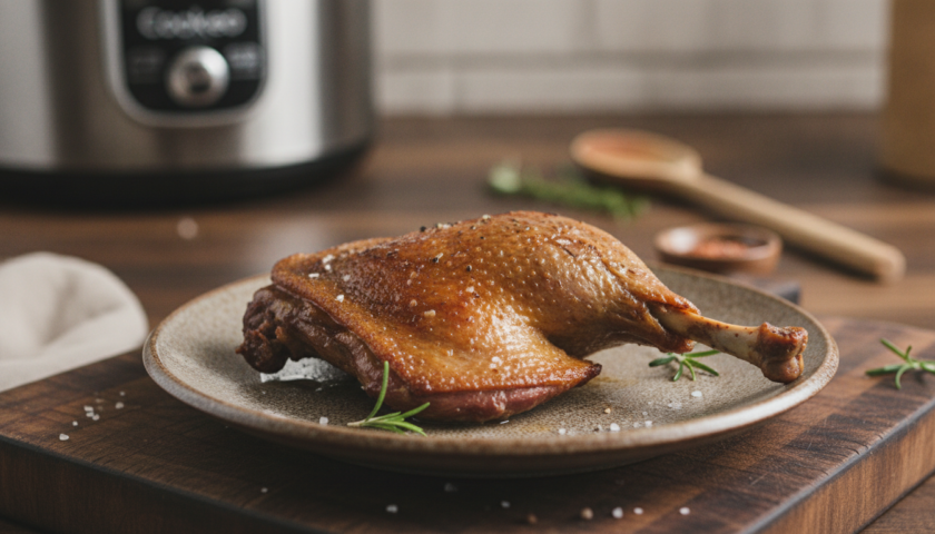 découvrez notre recette facile de cuisse de canard au cookeo, avec une cuisson optimisée pour une viande tendre et une peau extra croustillante. astuces et conseils inclus pour réussir à coup sûr.